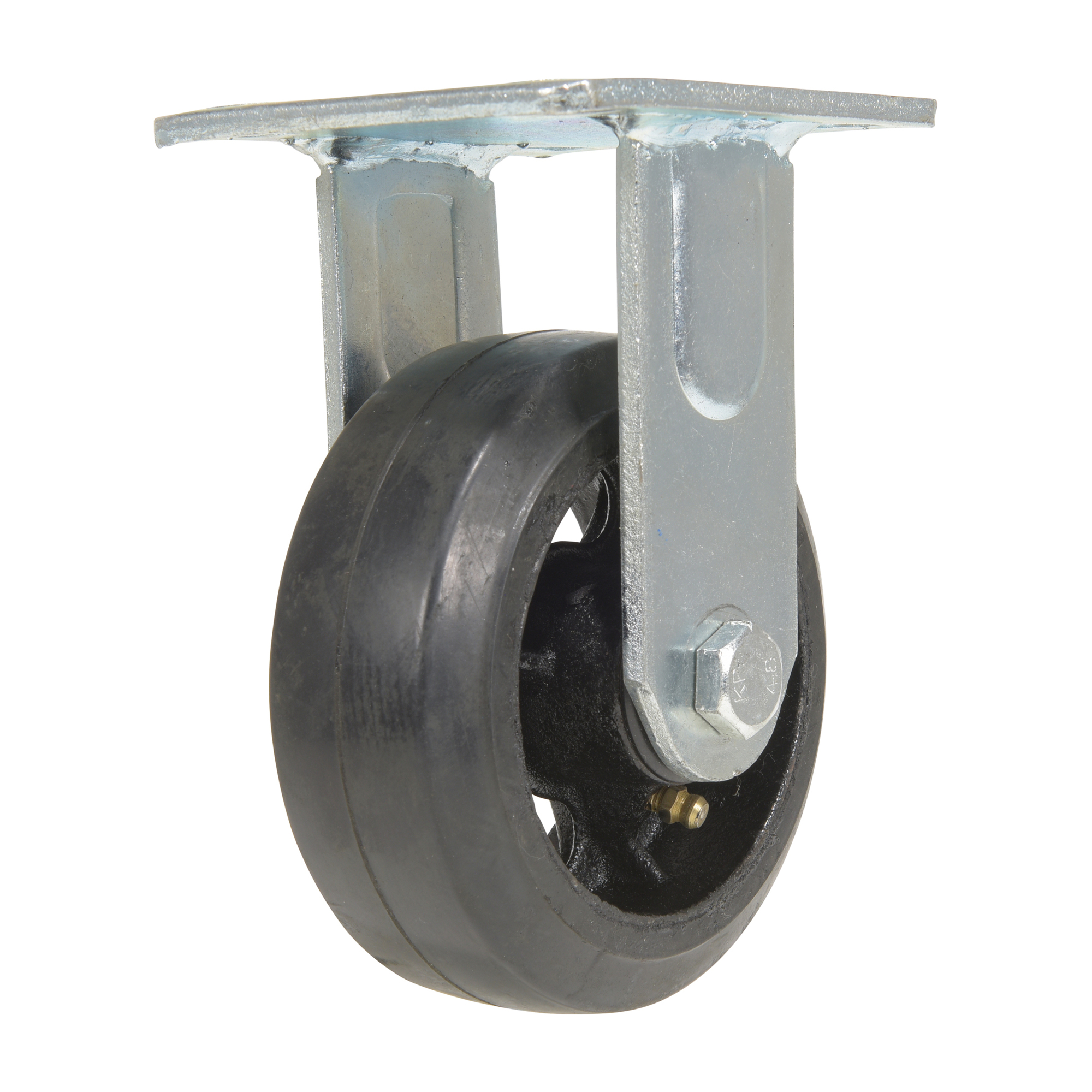 Vestil Rubber Rigid Caster - 5in. x 2in., 440-Lb. Capacity, Black, Model# CST-VE-5X2MR-R